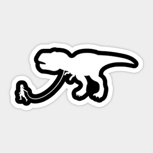 T-Rex Dinosaur Pet on Leash Sticker